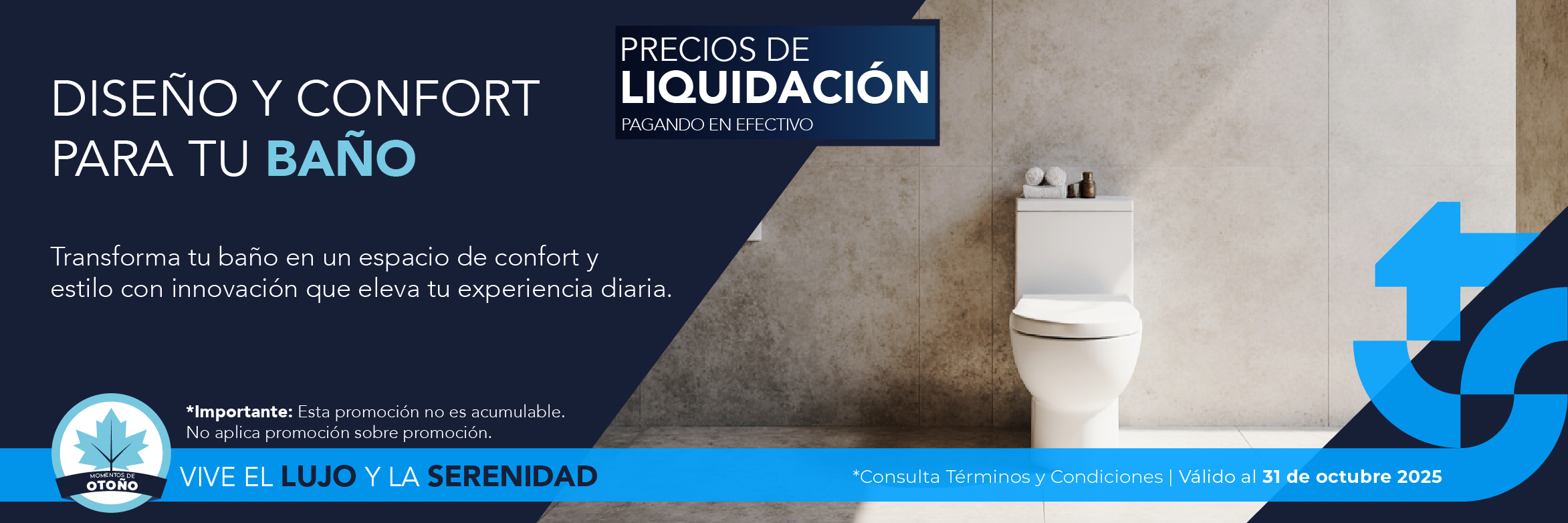 Inodoros en liquidación TotalSpa, precios especiales de otoño para renovar tu baño con calidad y diseño