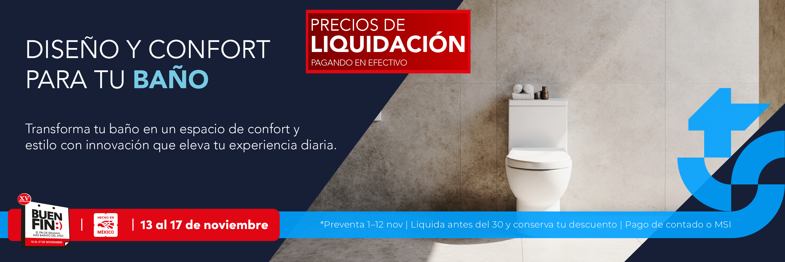 Inodoro para baño modernos con materiales resistentes y diseño funcional. Buen Fin 2025 TotalSpa.
