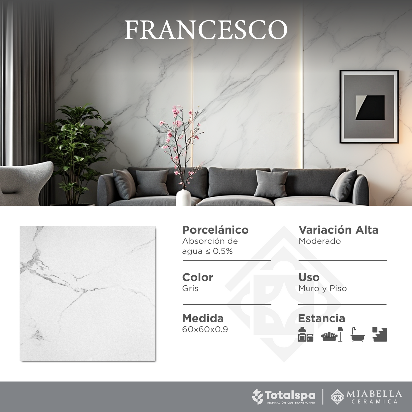 Porcelánicos 60x60 Francesco