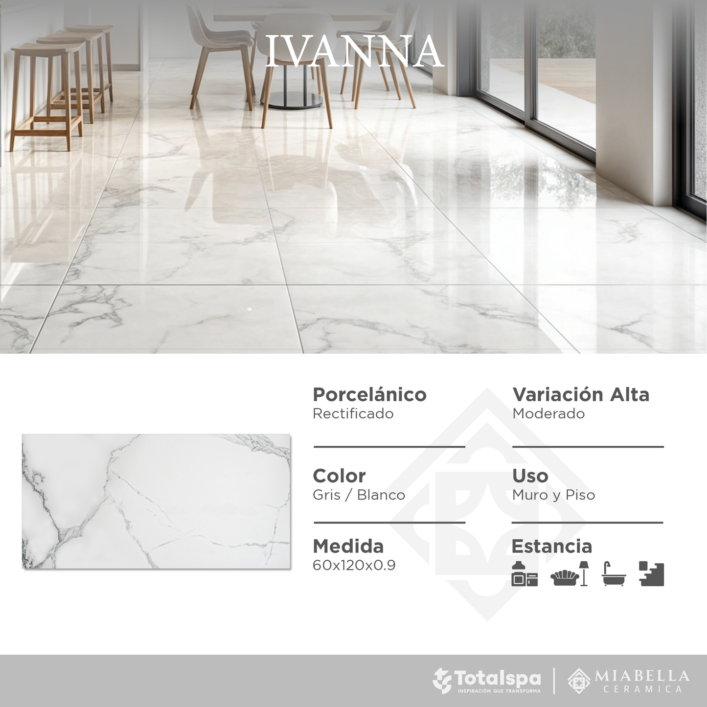 Porcelánicos 60x120 Ivanna
