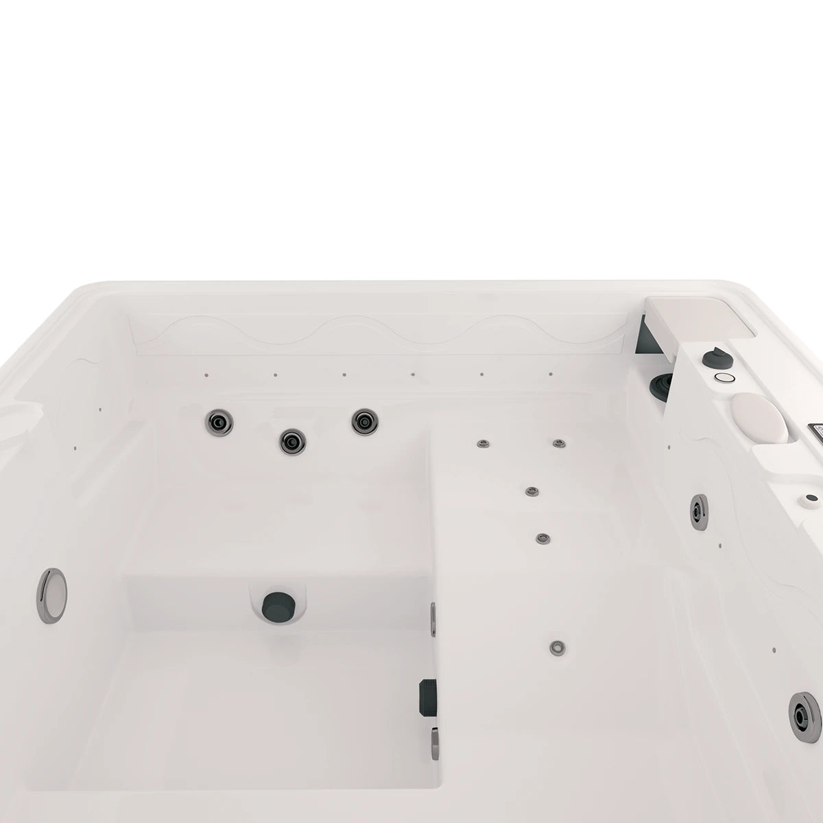 detalle de jets de hidromasaje del spa DUBAI, combinación de masaje direccional y relajación para uso familiar y residencial