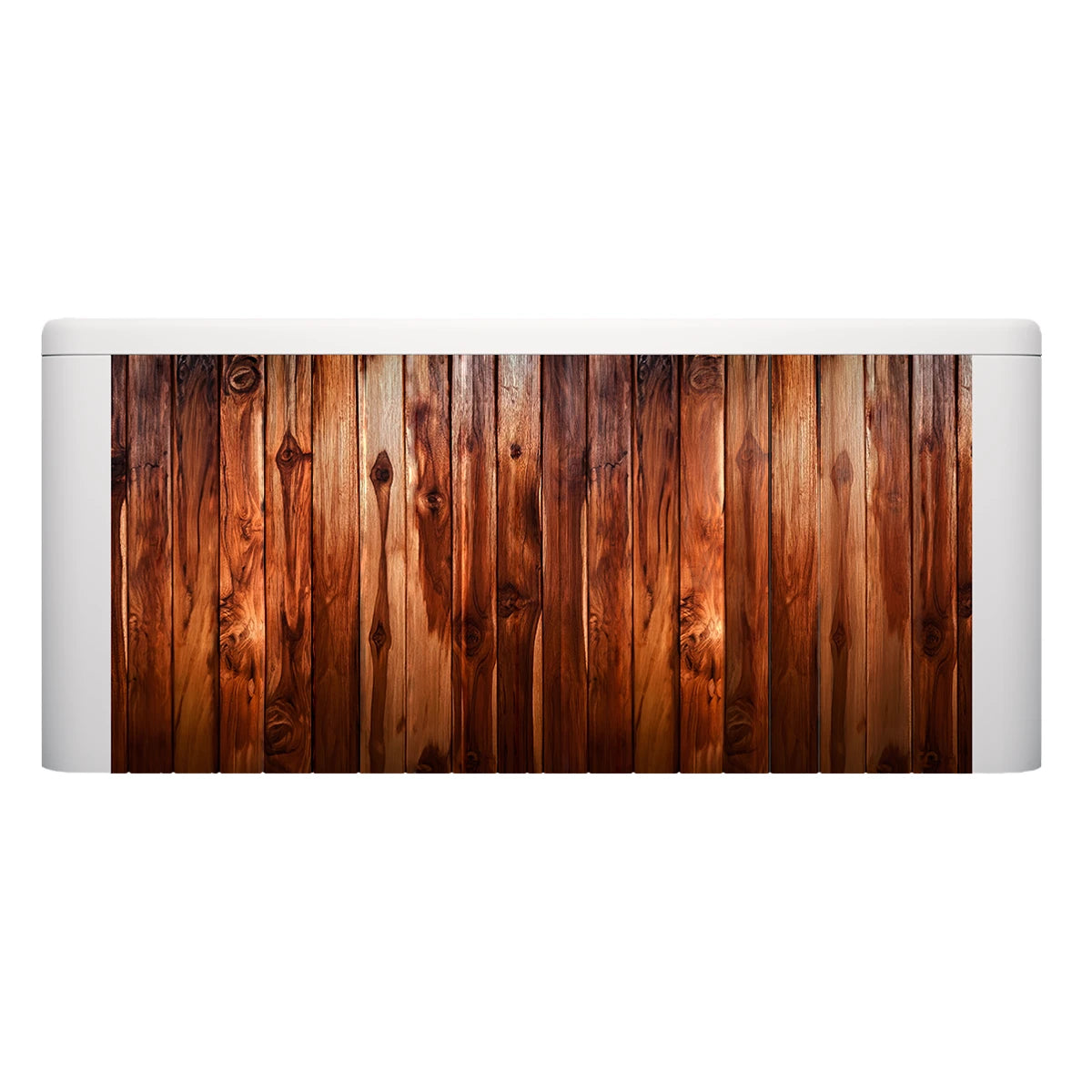 faldón exterior del spa DUBAI en acabado madera teca, ideal para terrazas, jardines, patios o rooftops de lujo