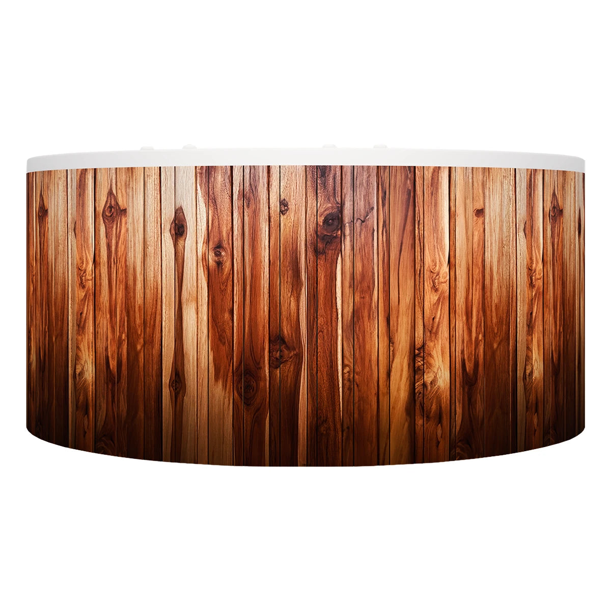 faldón exterior del jacuzzi spa PACIFIC en madera teca, diseño elegante para patios y terrazas familiares