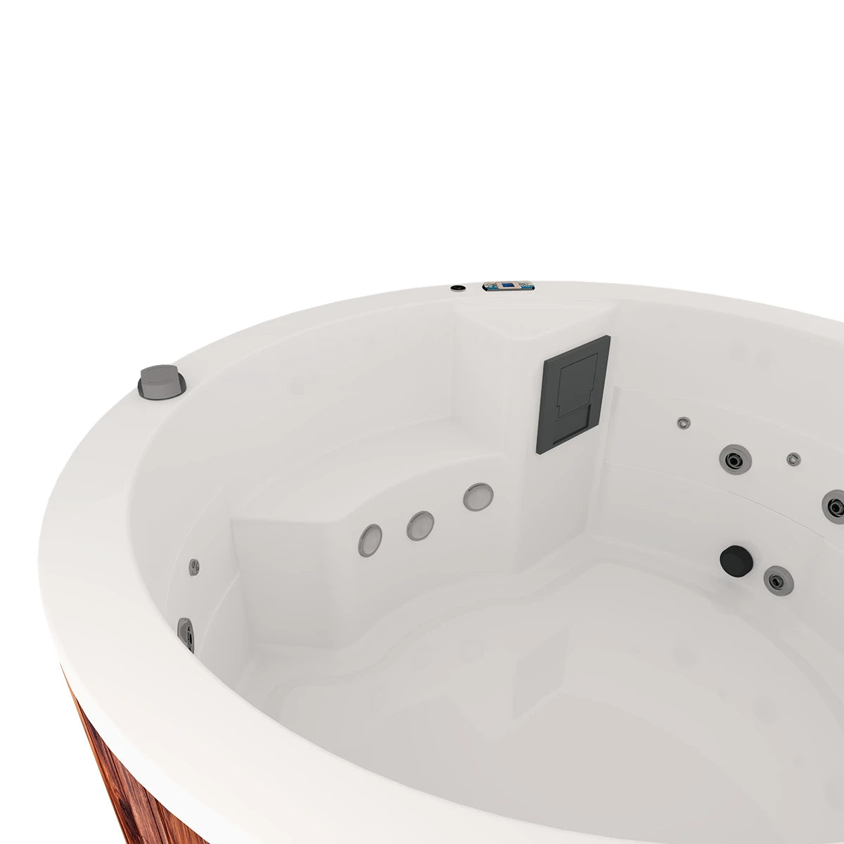 panel digital del spa PACIFIC con configuración de temperatura y jets, ideal para uso doméstico y residencial