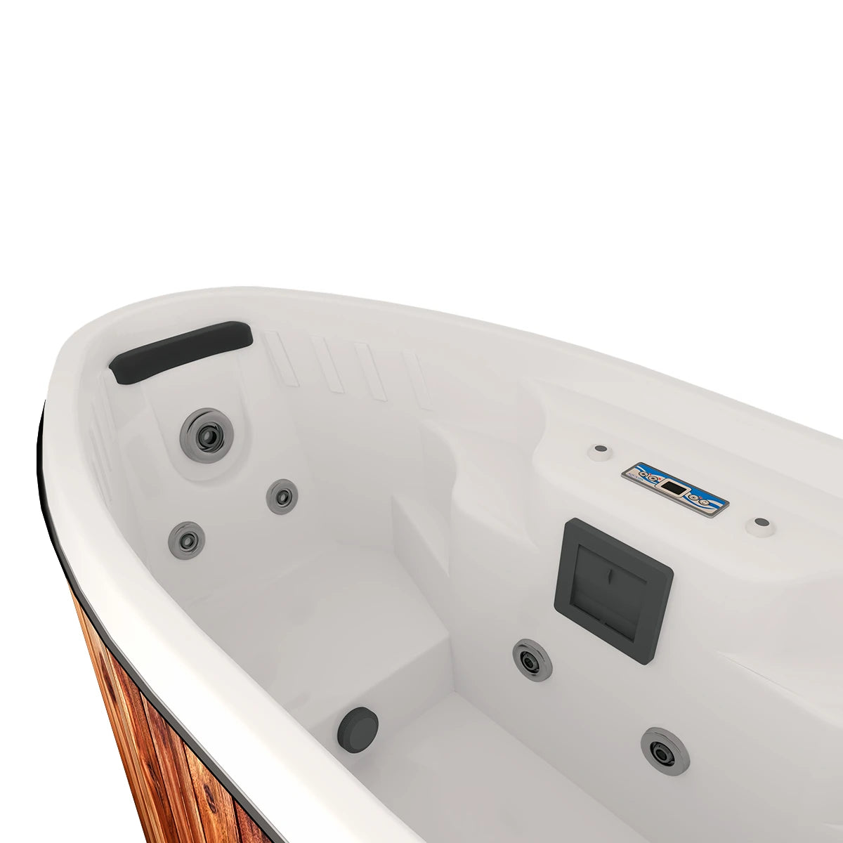 panel digital del spa PORTÁTIL con funciones para jets, temperatura y cromoterapia LED