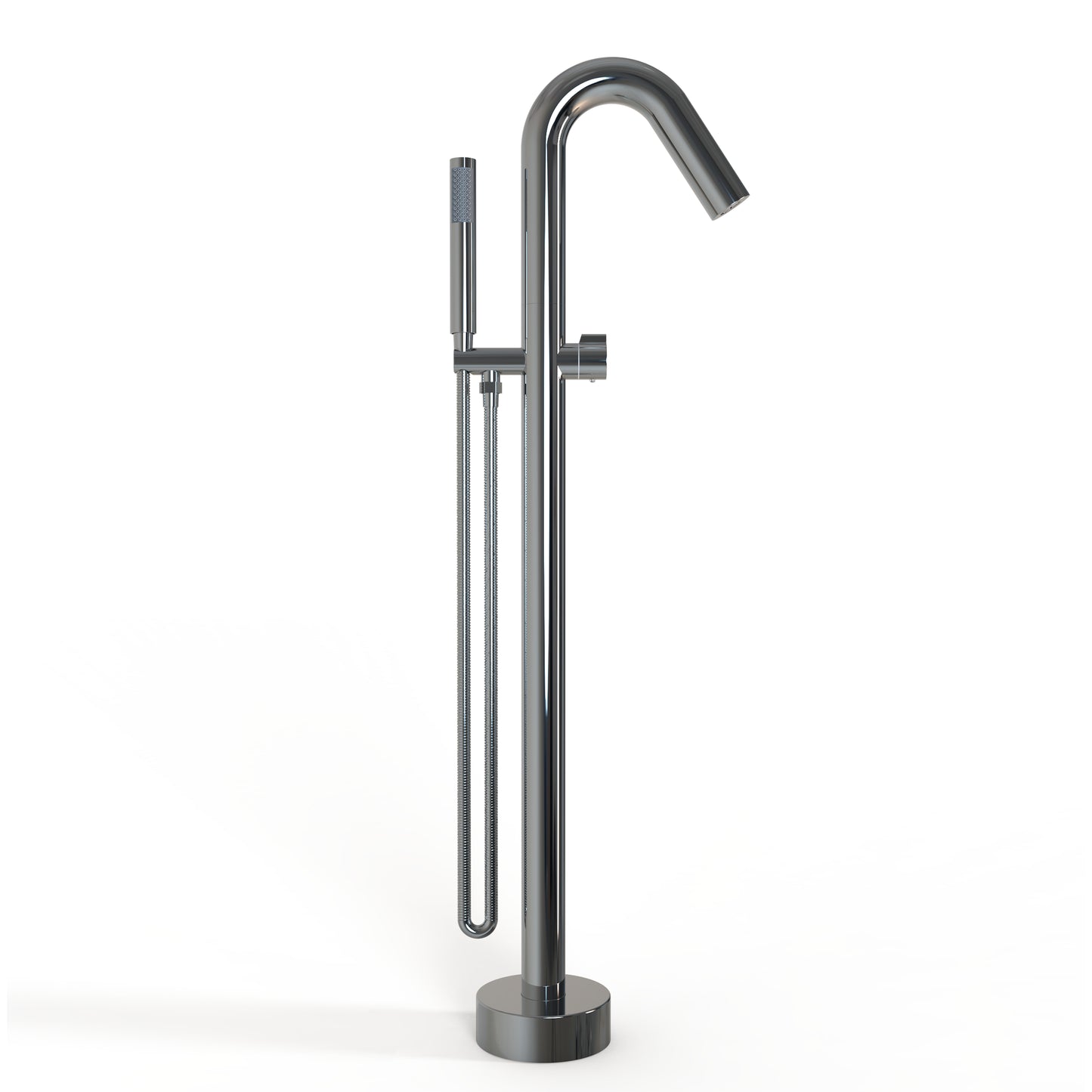 Llave de pedestal T-003 Aquaspa™ con ducha de mano | Grifería minimalista para tina freestanding