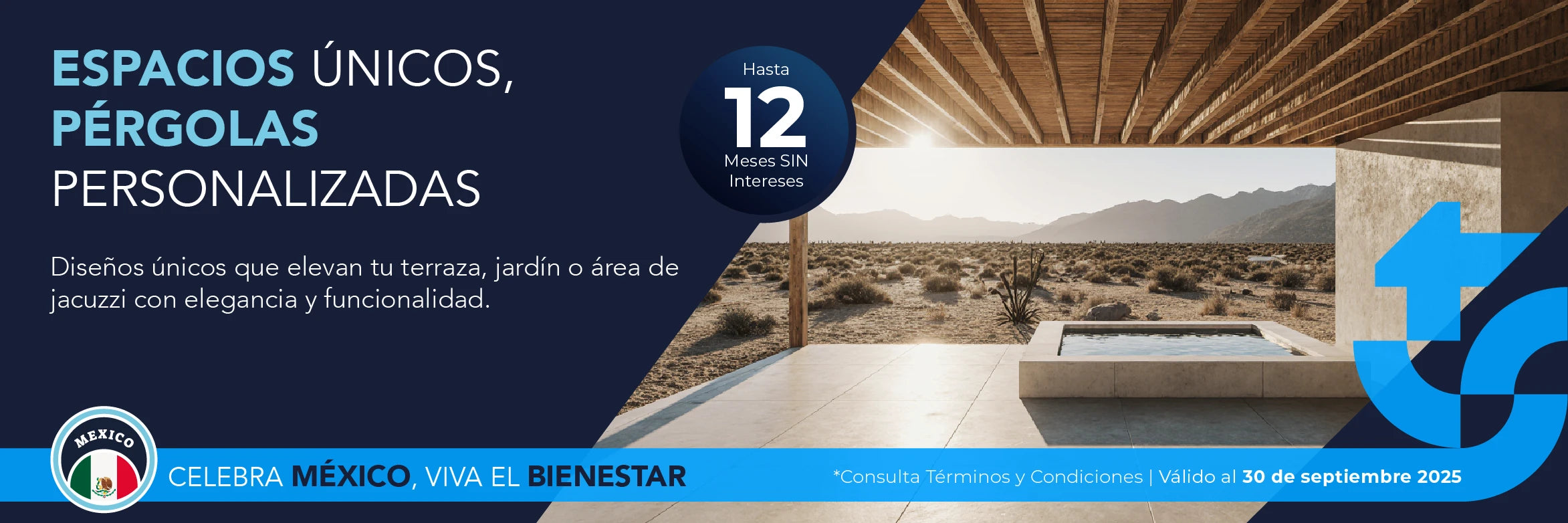 pérgolas sobre diseño a 12 meses sin intereses válido todo septiembre - Totalspa