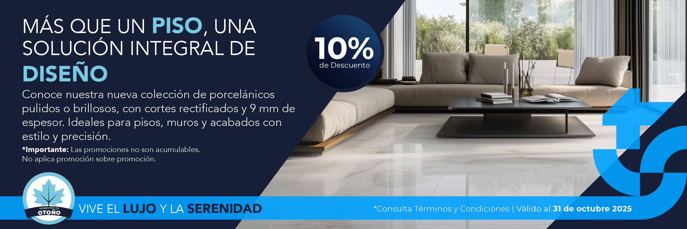 pisos y acabados porcelánicos brillosos interior promocion octubre totalspa