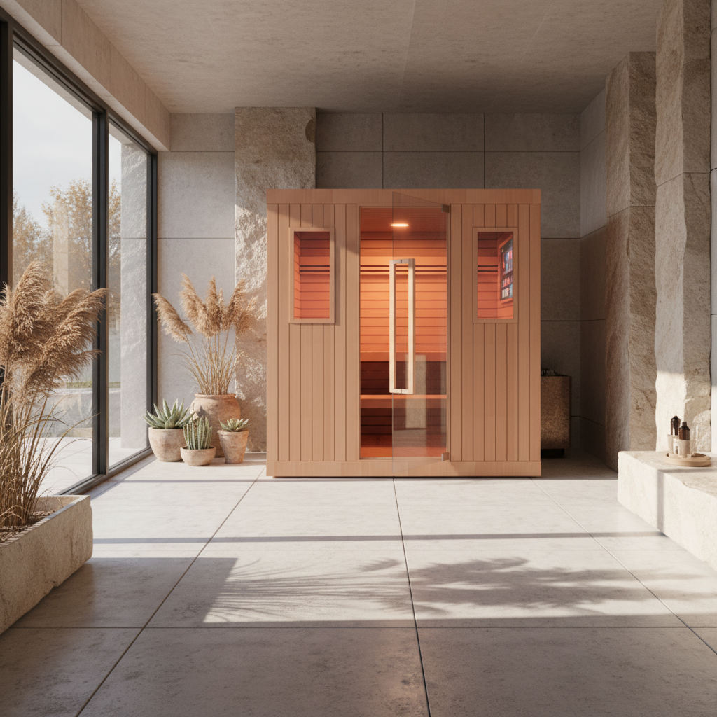 Sauna de Calor Seco para 6 Personas | TotalSpa con Infrarrojo y Cromoterapia