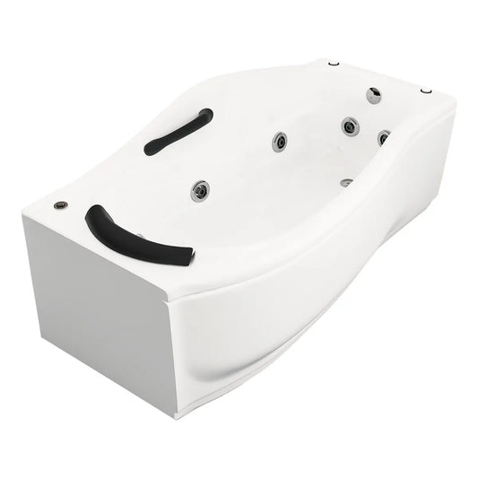 Perspectiva izquierda de la tina Milenium Emporium TotalSpa™ con faldón lateral, ideal para interiores contemporáneos.