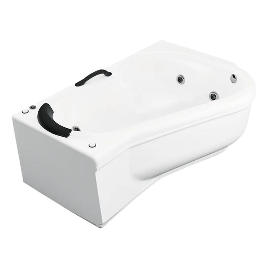 Tina esquinera Milenium Paladium TotalSpa™ con faldón e hidromasaje, ideal para baños residenciales de alto nivel.