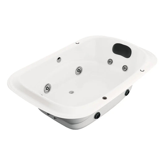 Perspectiva izquierda de la tina de hidromasaje Tulla TotalSpa™, ideal para baños amplios con estilo contemporáneo.