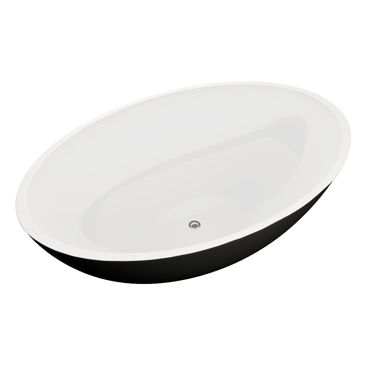 tina freestanding bicolor 100-05 con interior blanco y exterior negro, ideal para baños contemporáneos