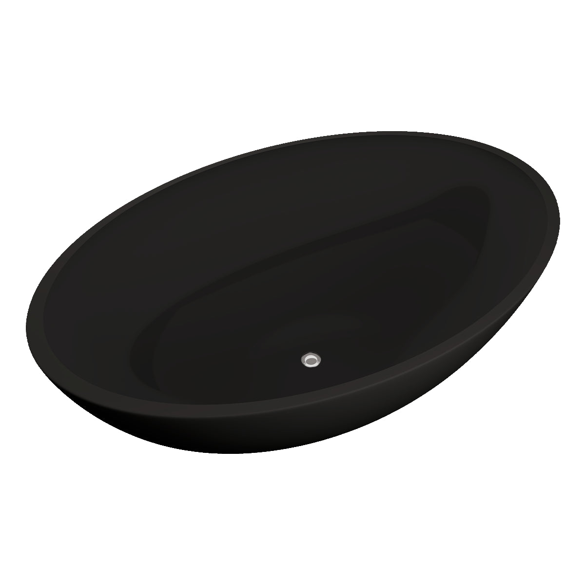 tina freestanding negra de la tina 100-05, forma ovalada estilizada para baños de alto contraste