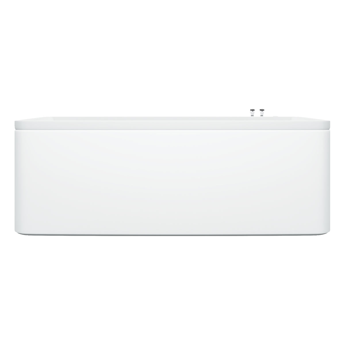 Vista lateral completa de la tina 100-01 blanca, forma rectangular moderna