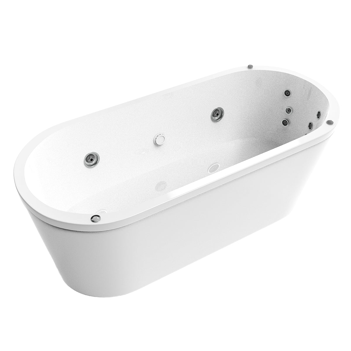 Tina 90-01 con sistema de hidromasaje y faldón blanco, ideal para confort y diseño