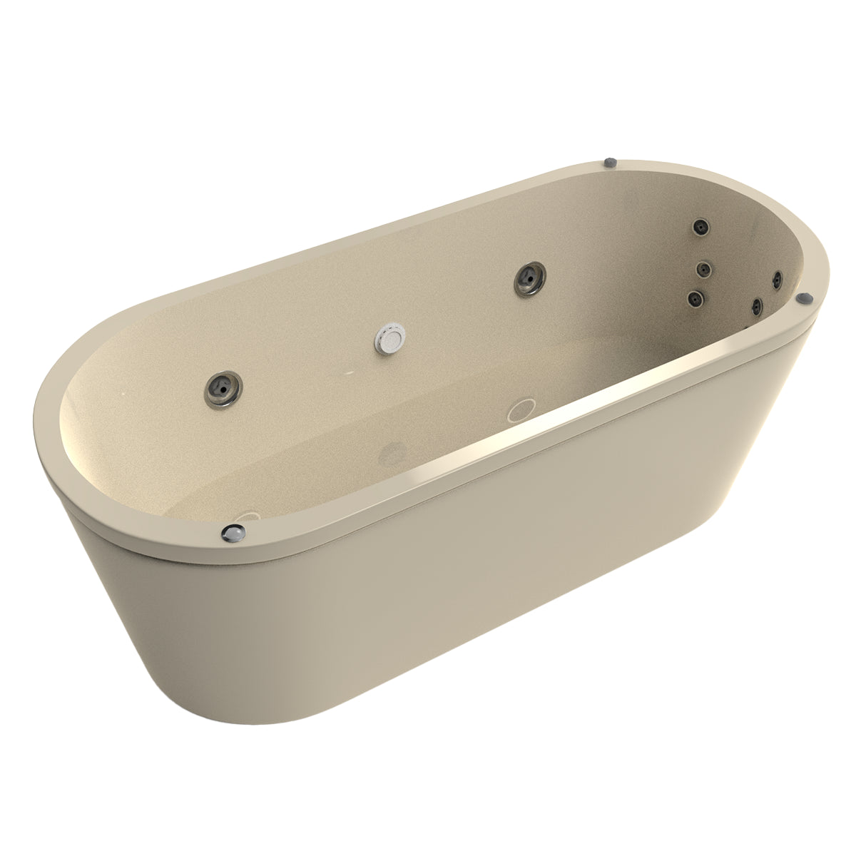 Tina 90-01 con sistema de hidromasaje y faldón hueso, ideal para confort y diseño