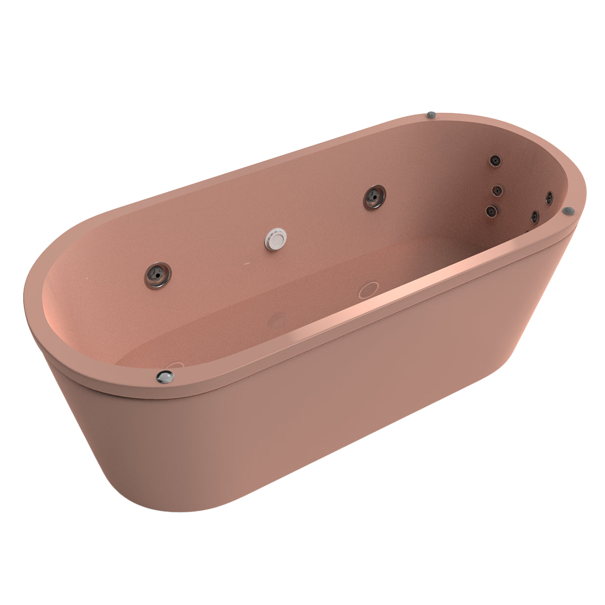 Tina 90-01 con sistema de hidromasaje y faldón salmón, ideal para confort y diseño