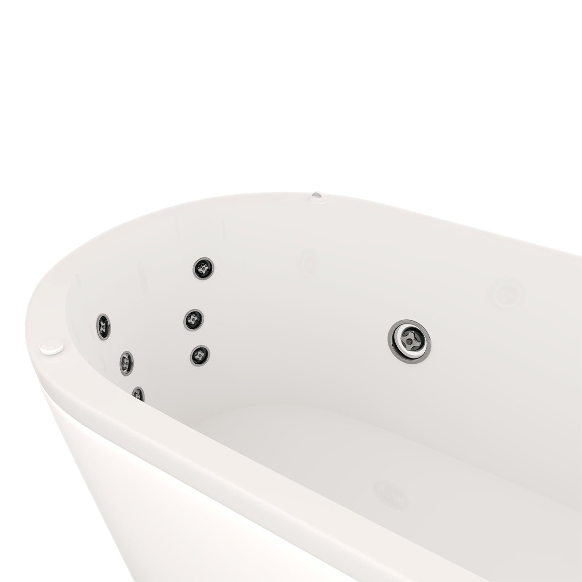 Detalle interior de la tina 90-01 con jets Ventury y jets lumbares integrados