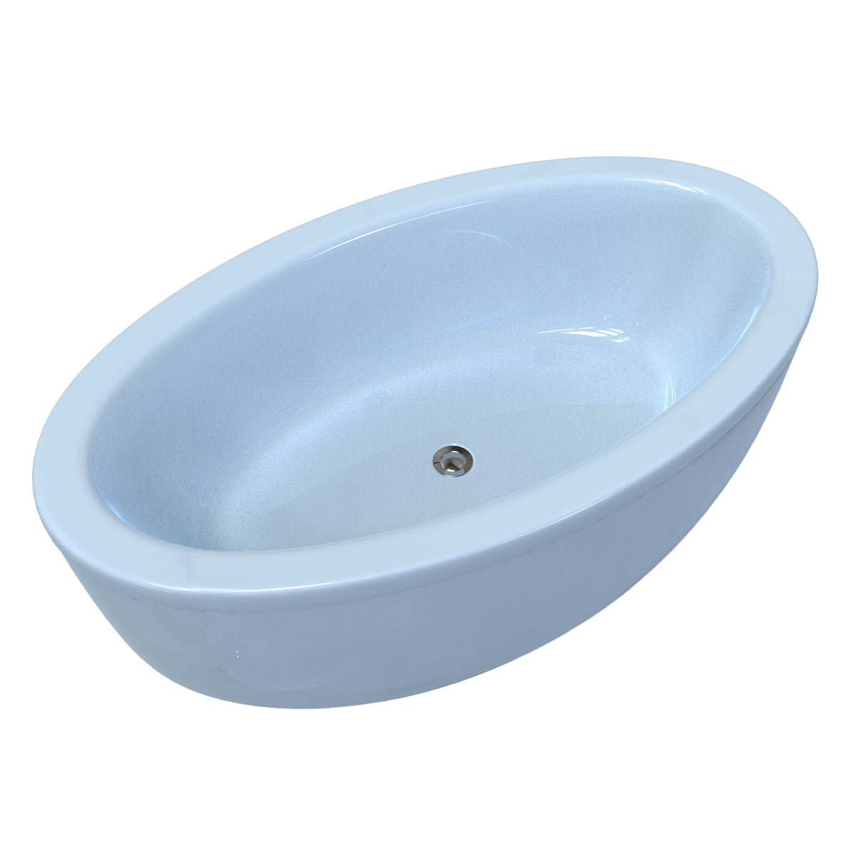 Tina color azul claro del modelo Dreams sin hidromasaje, estilo sencillo para tina freestanding
