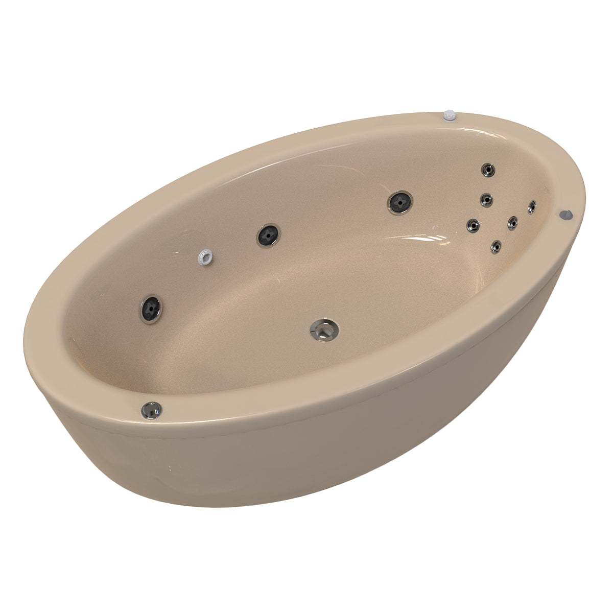 Tina color beige del modelo Dreams con hidromasaje, estilo moderno para tina freestanding