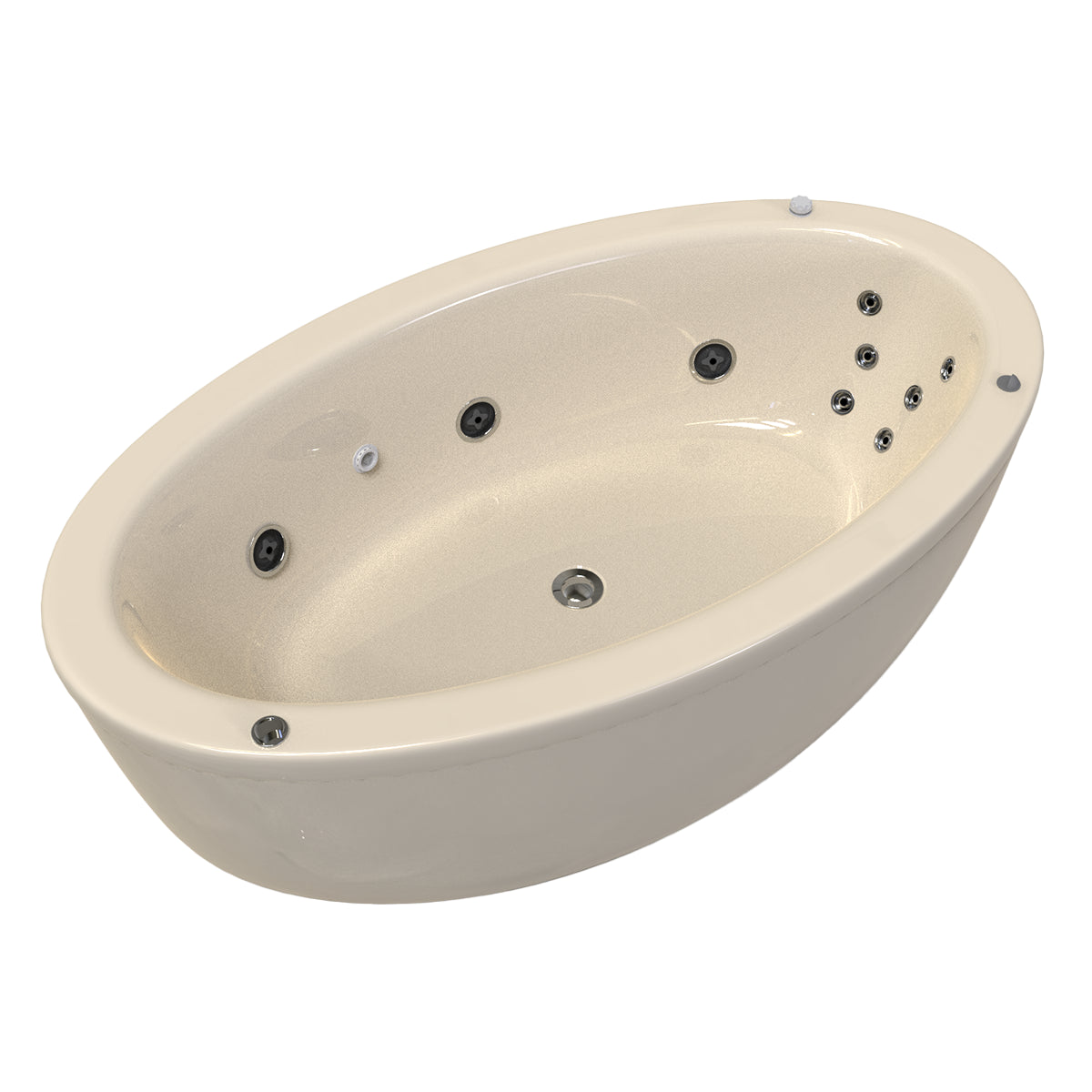 Tina color hueso del modelo Dreams con hidromasaje, estilo moderno para tina freestanding