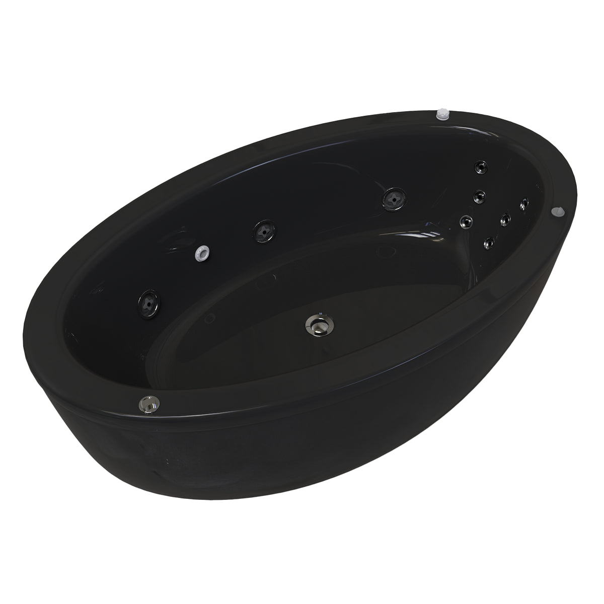 Tina color negro del modelo Dreams con hidromasaje, estilo moderno para tina freestanding