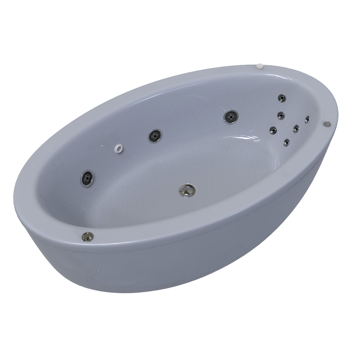 Tina color platino del modelo Dreams con hidromasaje, estilo moderno para tina freestanding