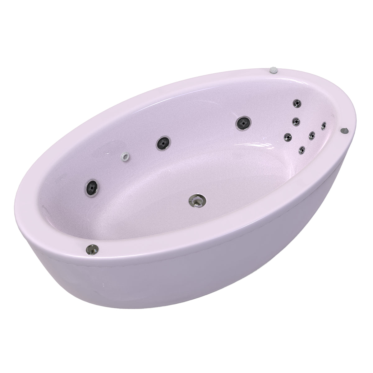 Tina color rosa claro del modelo Dreams con hidromasaje, estilo moderno para tina freestanding