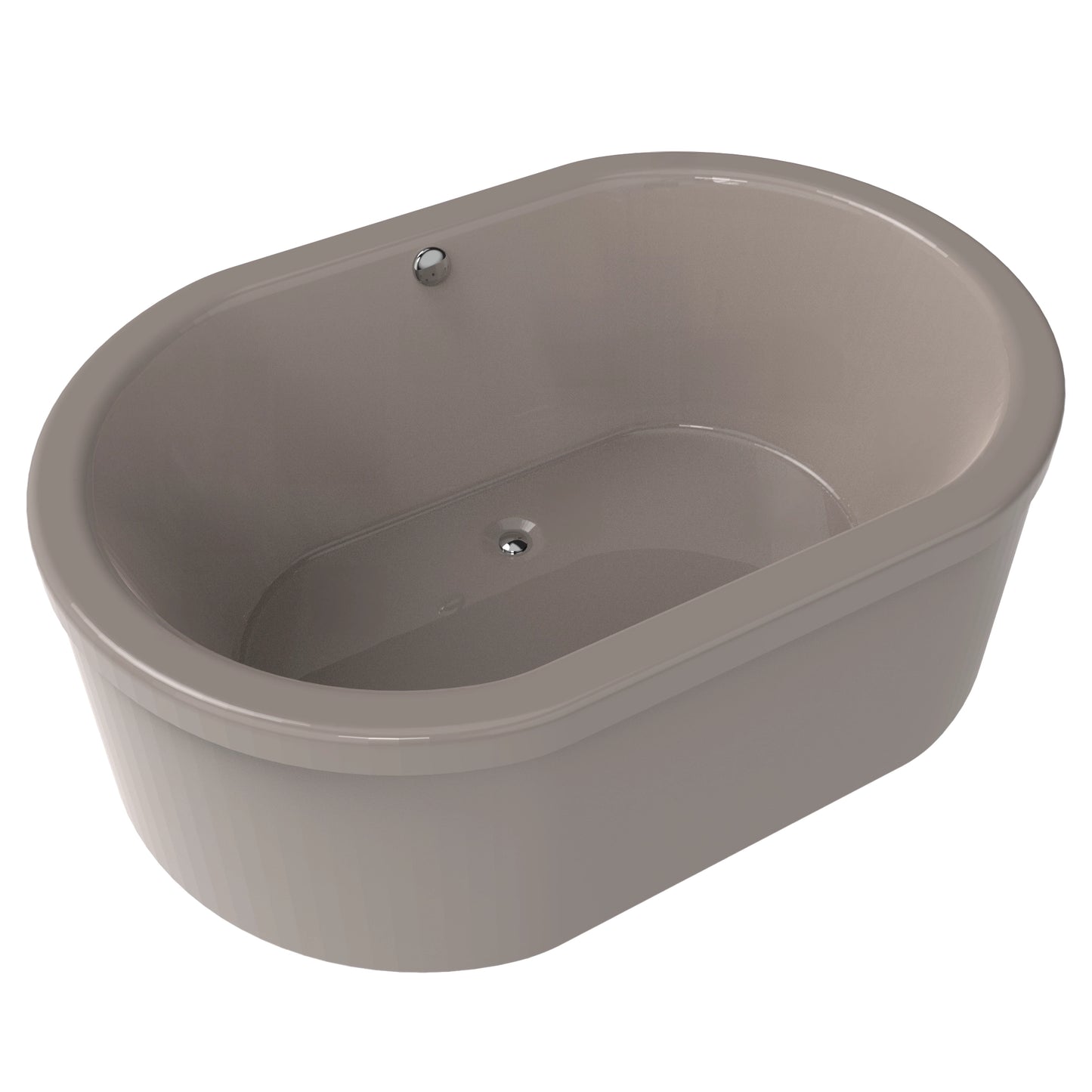 Tina freestanding color arena sin jets, ideal para baños interiores modernos, modelo F-015.