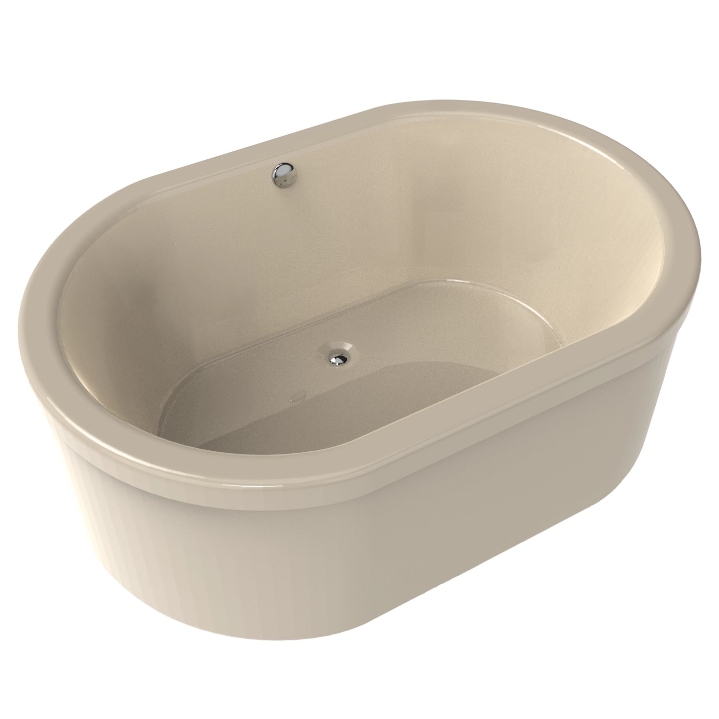 Tina freestanding color beige nuevo sin jets, ideal para baños interiores modernos, modelo F-015.