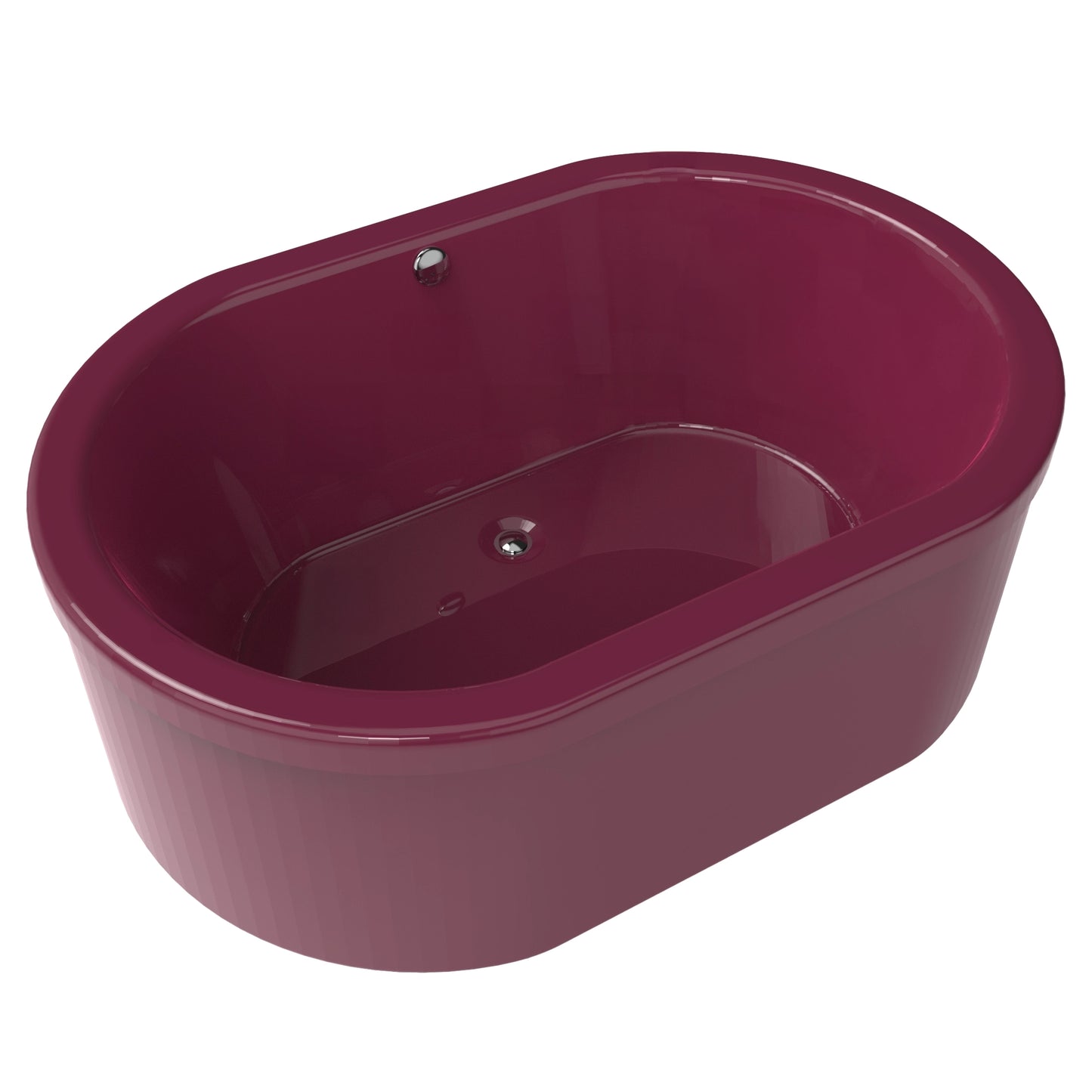 Tina freestanding color coral sin jets, ideal para baños interiores modernos, modelo F-015.