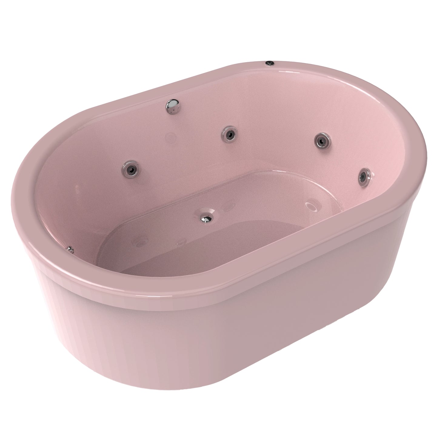 Tina freestanding F-015 color rosa fuerte con sistema de hidromasaje, diseño moderno y capacidad para 2 personas. Ideal para baños elegantes.
