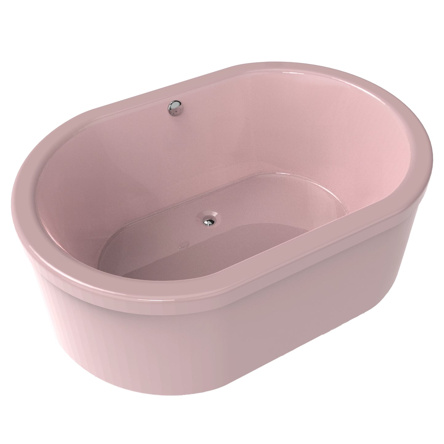 Tina freestanding color rosa fuerte sin jets, ideal para baños interiores modernos, modelo F-015.