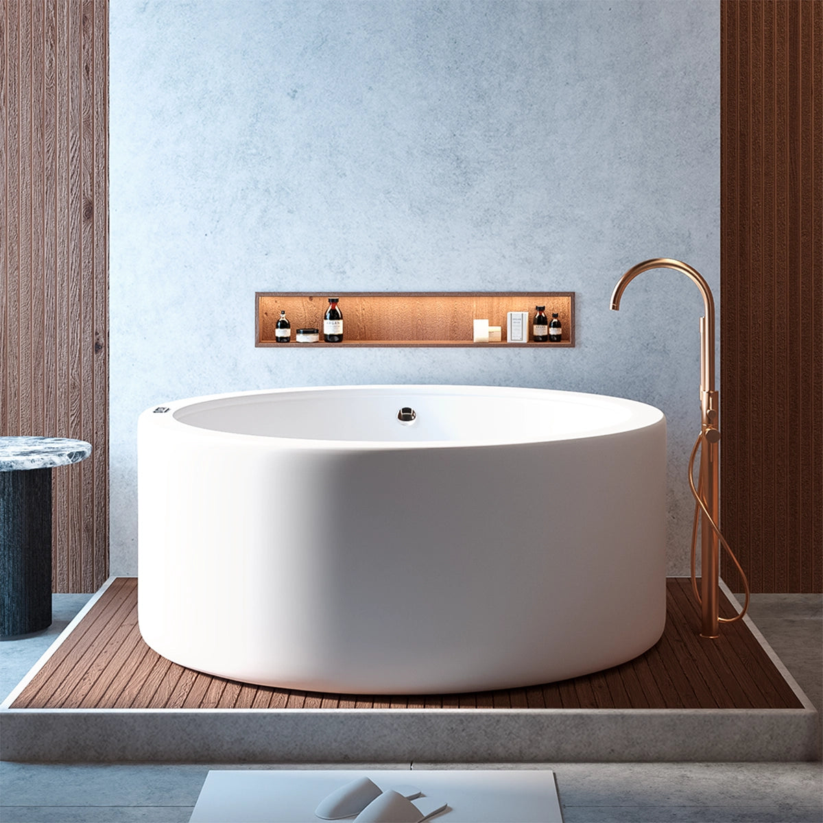 Spa Nova 9000 instalado en baño de lujo con revestimientos en madera