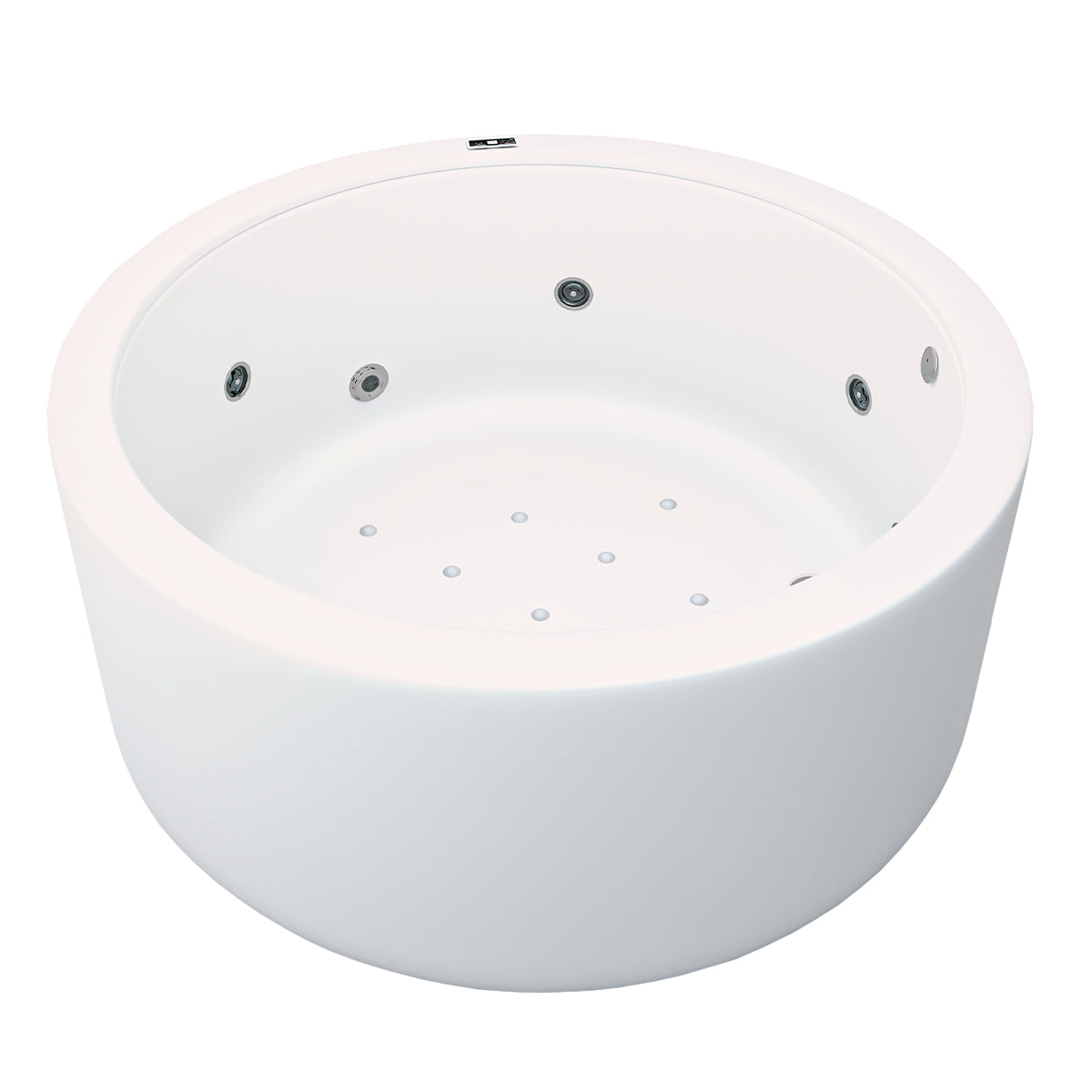 Jacuzzi redondo modelo Nova 9000 con hidromasaje, vista en ángulo derecho