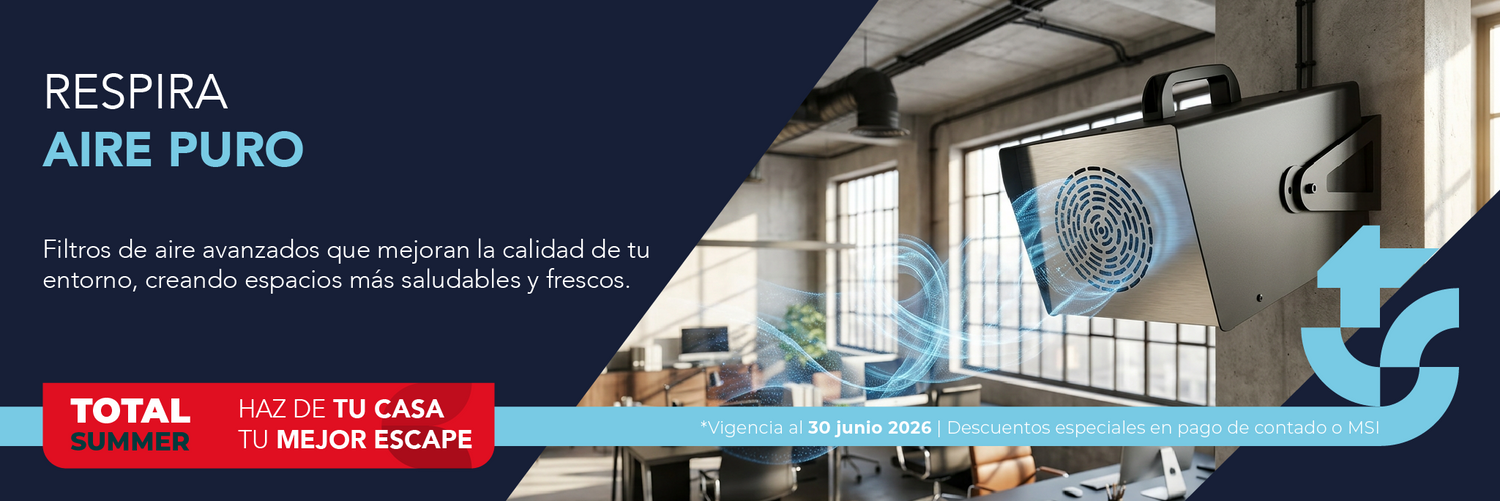 Filtros de aire TotalSpa para casa y oficina, diseñados para mejorar la calidad del ambiente con tecnología eficiente y uso diario.