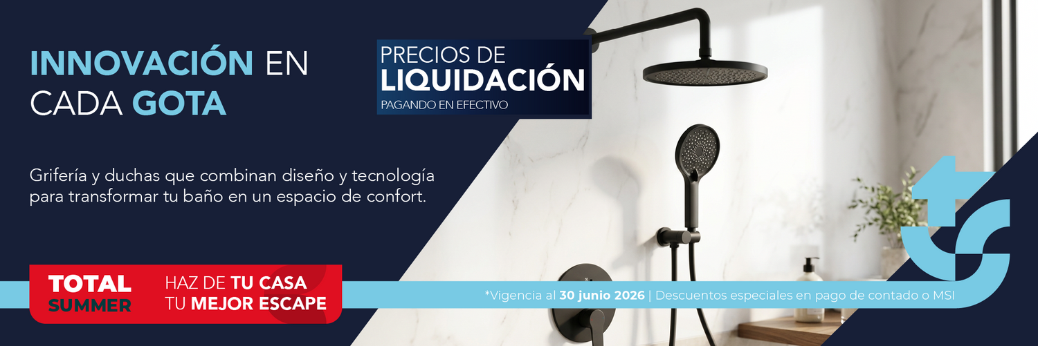 Grifería y sistemas de ducha TotalSpa de alta gama, con tecnología funcional, materiales resistentes y estilo contemporáneo para renovar baños modernos.