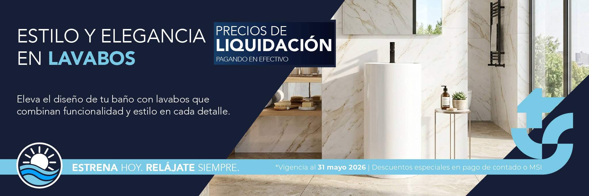Lavabos con precios de liquidación o a Meses sin Intereses este Mayo 2026