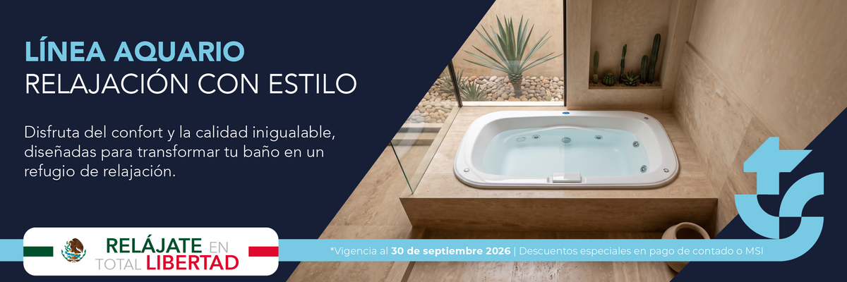Tinas de baño compactas con hidromasaje Línea Aquario TotalSpa
