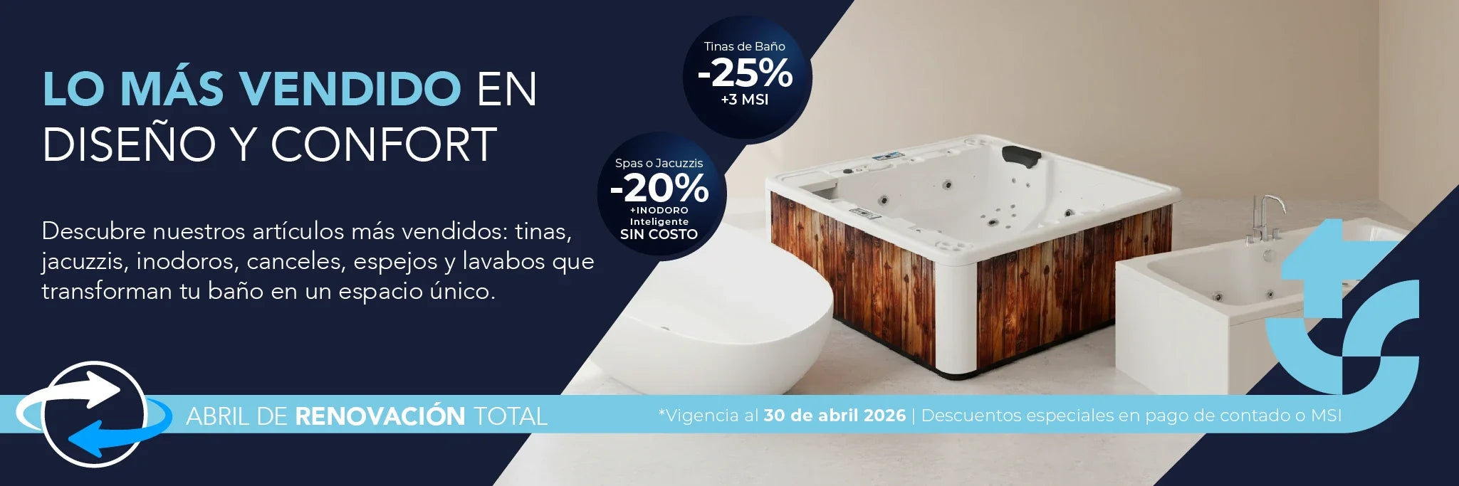 Lo más vendido en tinas, spas y productos de baño de lujo. Abril 2026 TotalSpa.