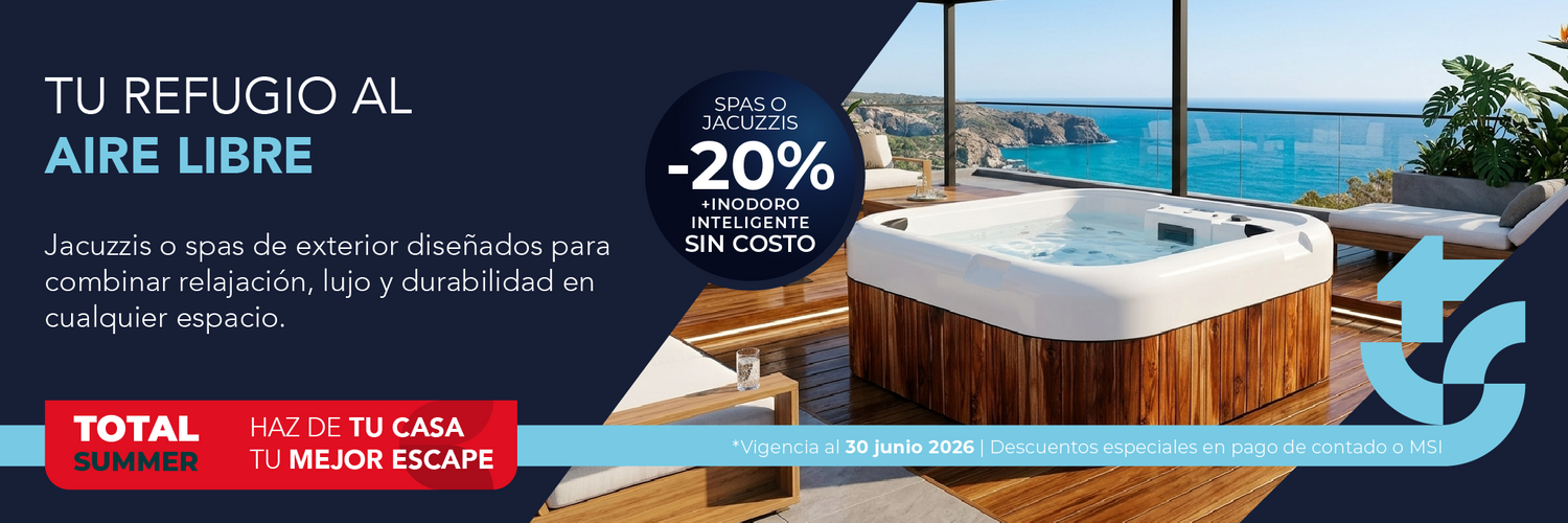 Spas y jacuzzis TotalSpa para interior y exterior con hidromasaje profesional, diseño premium y confort ideal para crear espacios de bienestar.