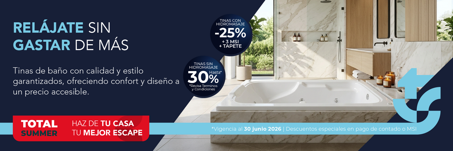 Tinas Línea Económica TotalSpa con diseño accesible, calidad garantizada y confort funcional para renovar baños interiores.