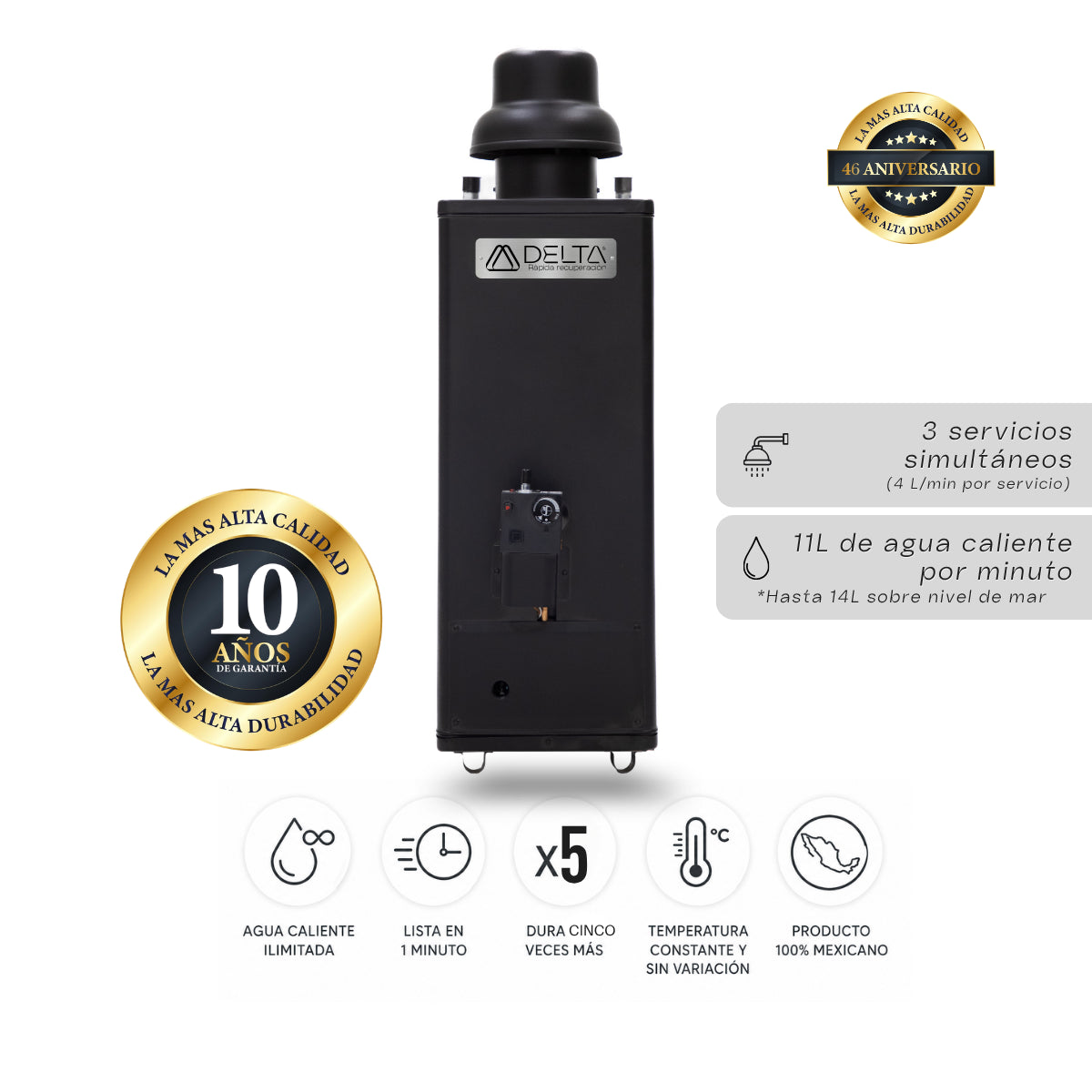 Calentador de Agua DELTA 01 PLUS | Rápida Recuperación DELTA
