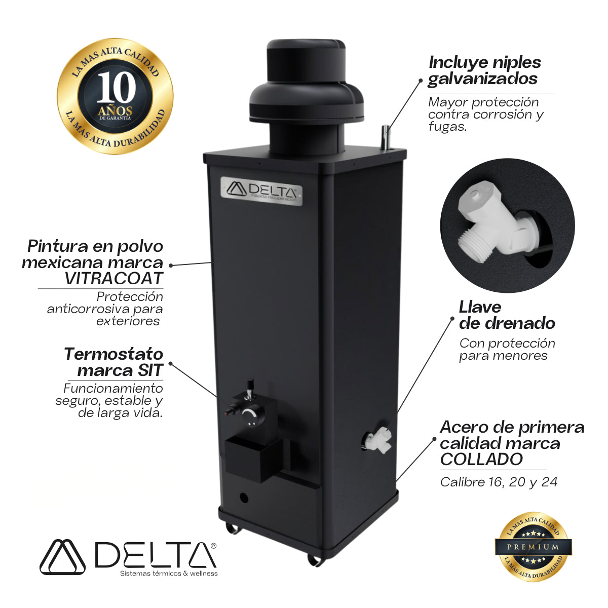 Calentador de Agua DELTA 01 PLUS | Rápida Recuperación DELTA