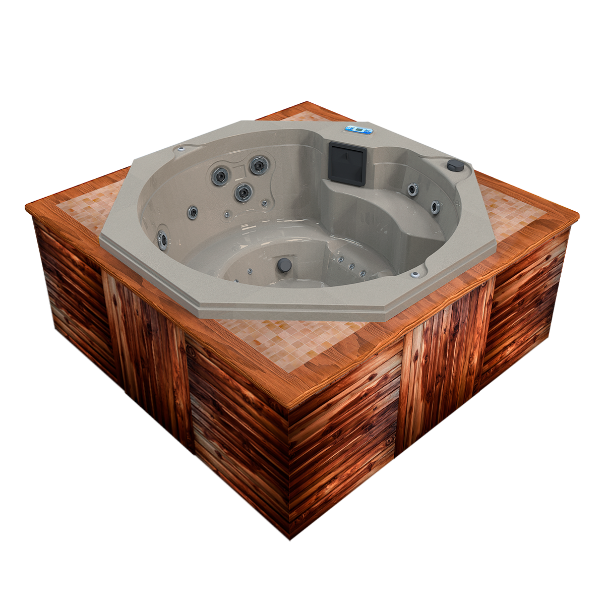 Jacuzzi octagonal 4 adultos + 1 niño hidromasaje 36 jets | Spa OCTAGÓN