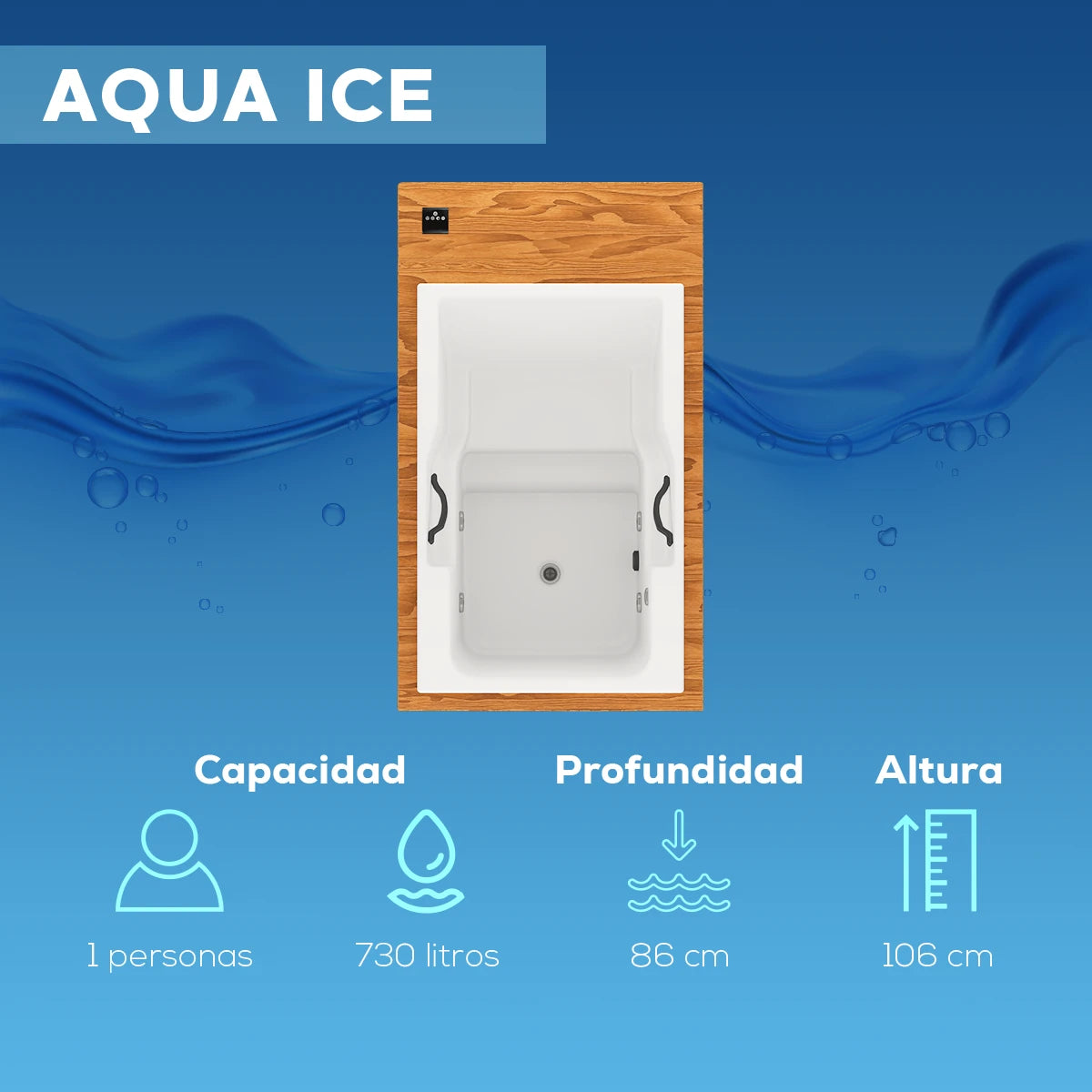 Capacidades y volumen de agua del sistema Aqua-Ice TotalSpa
