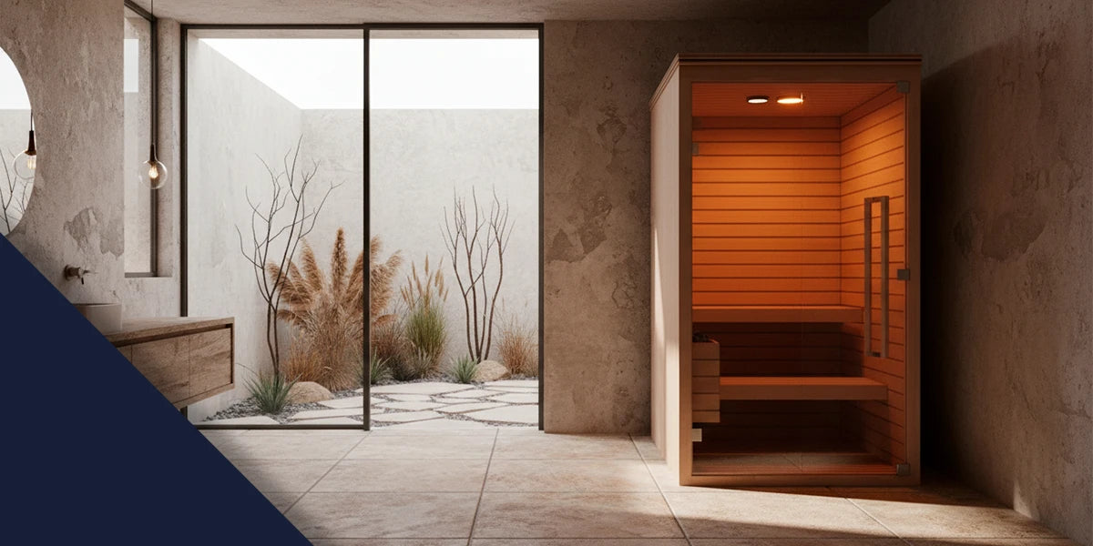 Sauna en seco de madera premium con diseño moderno y espacio para relajación, categoría de saunas TotalSpa