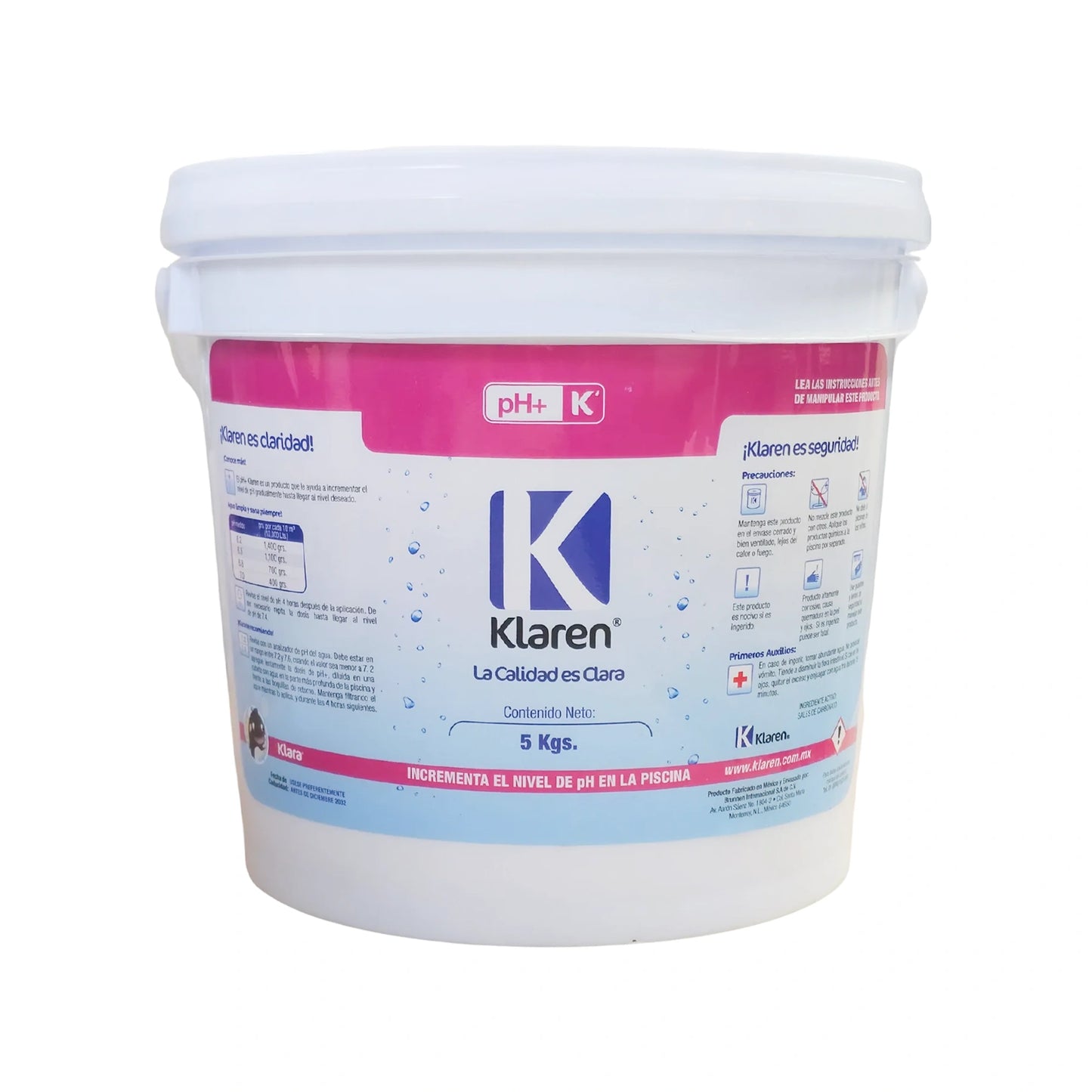 Aumentador de pH en cubeta de 5 kg para elevar el nivel de pH en spas, jacuzzis o albercas