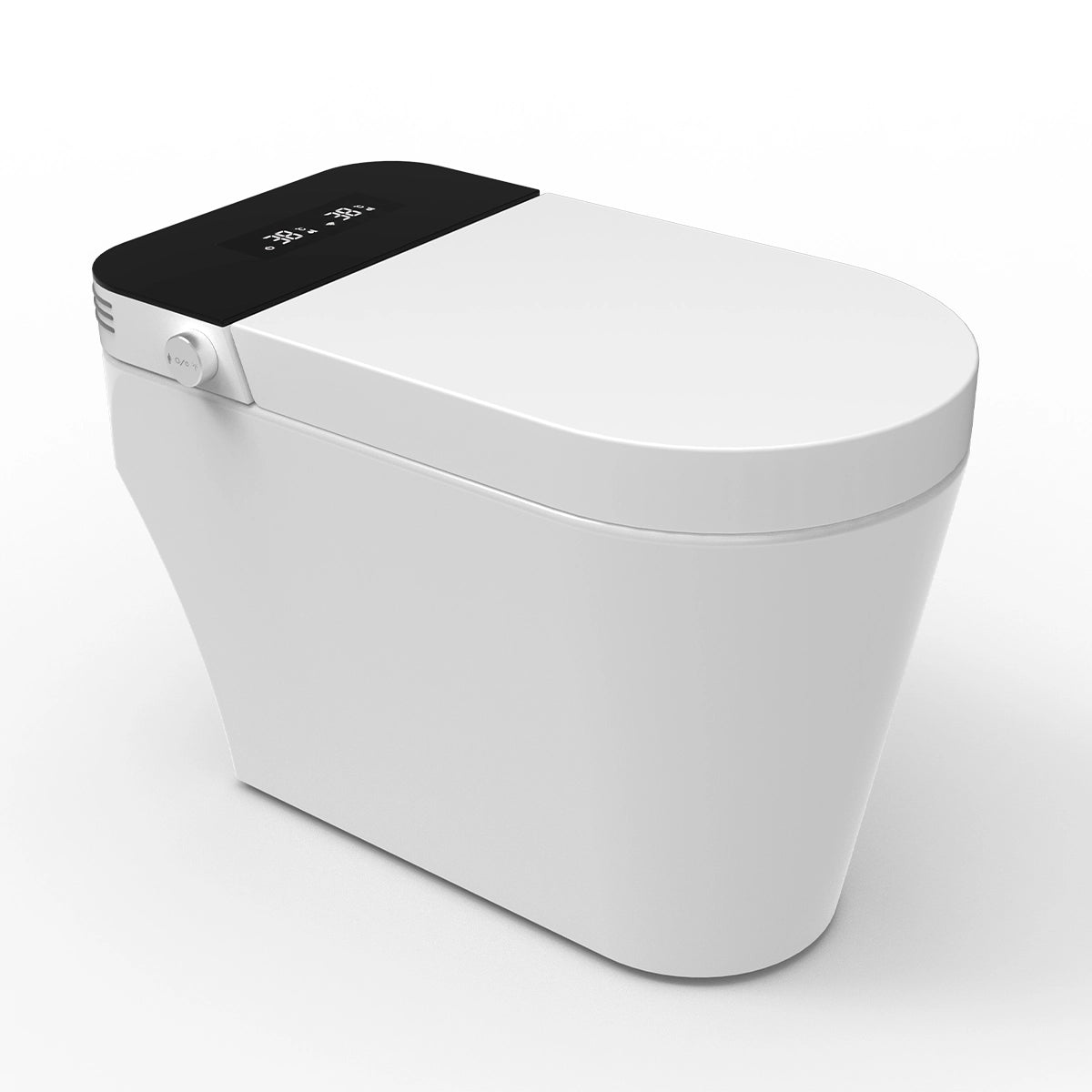 Inodoro inteligente TotalSpa con bidet integrado, asiento calefactable y panel digital LED, wc electrónico moderno en México vista lateral cerrada.